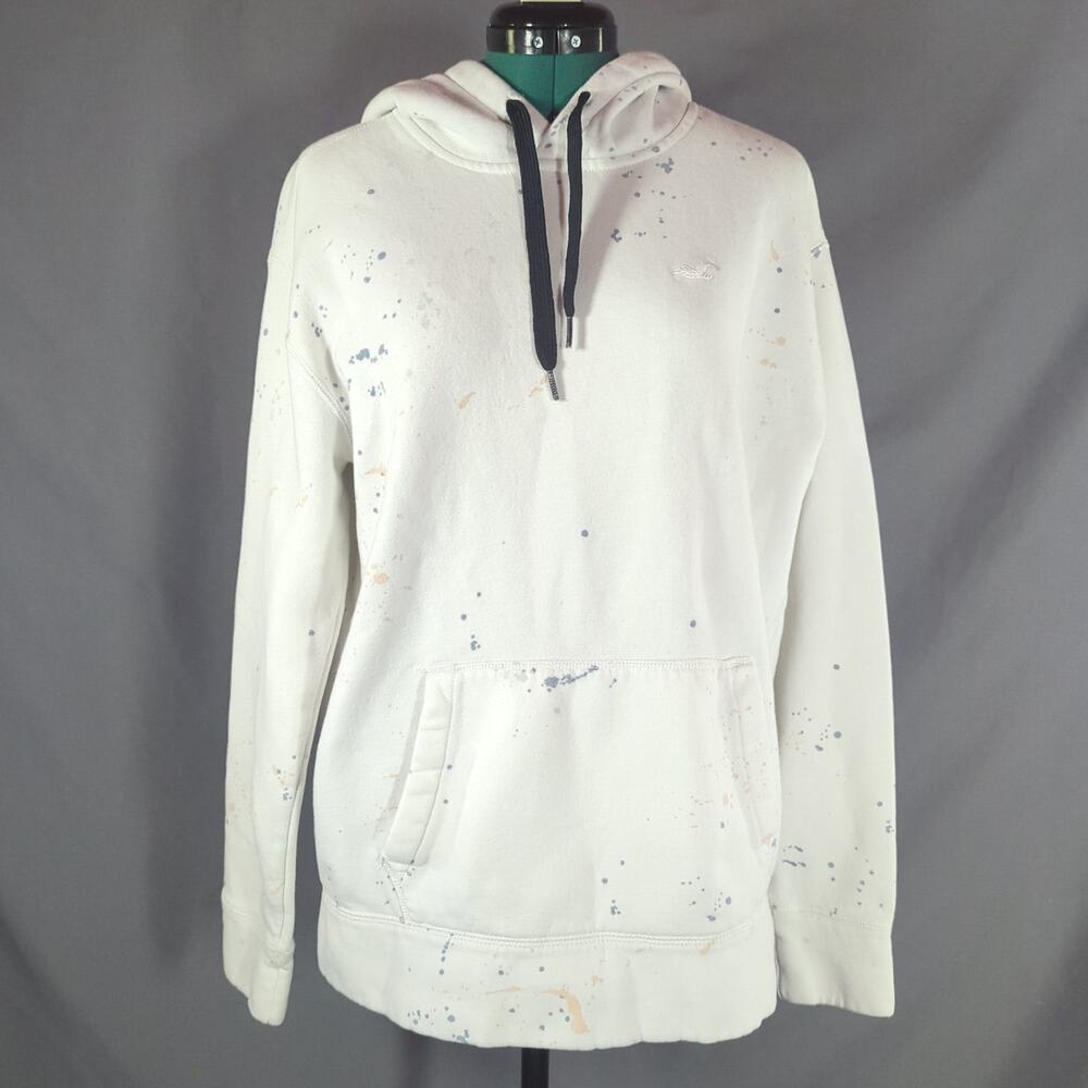Y2K Hollister Paint Splatter Distressed Effect Pullover Hoodie Mens M